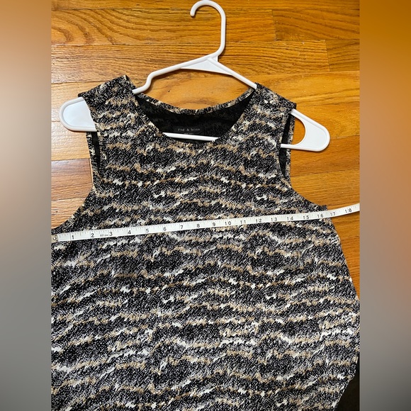 Rag & Bone printed silk High Low Sleeveless Blouse Tank Top Black Cream Sheer - Picture 5 of 9